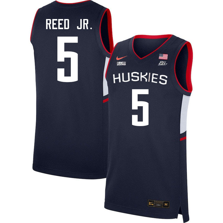 Uconn Huskies #5 Tarris Reed Jr. College Basketball Jersey Stitched-Alternater Navy